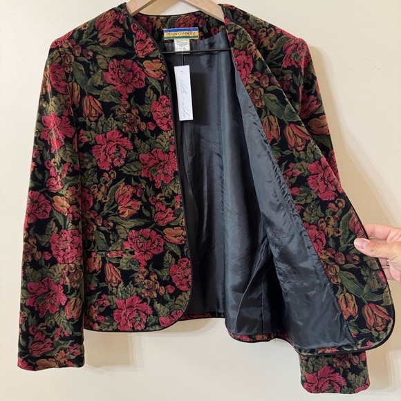 vintage BRYNN CONNELLY floral blazer - size 10 - Picture 4 of 8